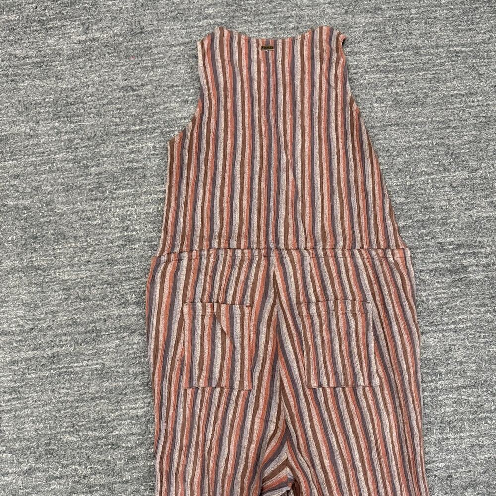 PACT Jumpsuit Women Medium Brown Stripe Gauzy Organic Cotton Sleeveless Crop - Picture 9 of 12